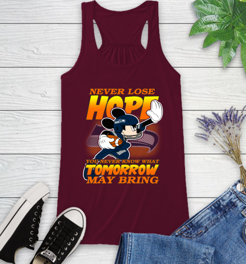 Seattle Seahawks NFL Football Mickey Disney Never Lose Hope Racerback Tank 2