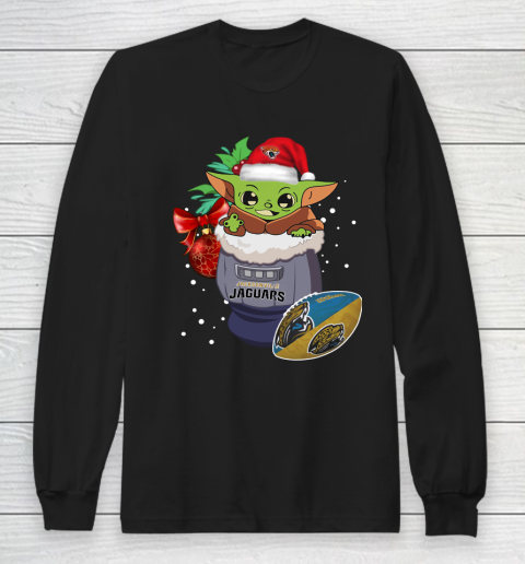 Jacksonville Jaguars Christmas Baby Yoda Star Wars Funny Happy NFL Long Sleeve T-Shirt