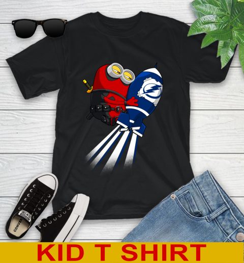 NHL Hockey Tampa Bay Lightning Deadpool Minion Marvel Shirt Youth T-Shirt