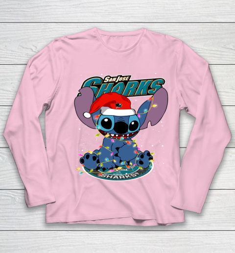 San Jose Sharks NHL Hockey noel stitch Christmas Youth Long Sleeve 6
