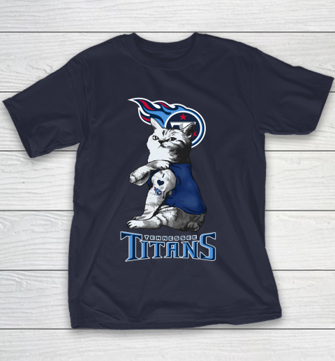 NFL Football My Cat Loves Tennessee Titans Youth T-Shirt 2