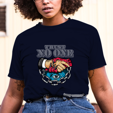 Air Jordan 1 UNC to CHI Matching Sneaker Tshirt Trust No One Eye Red White Blue Jordan Tshirt