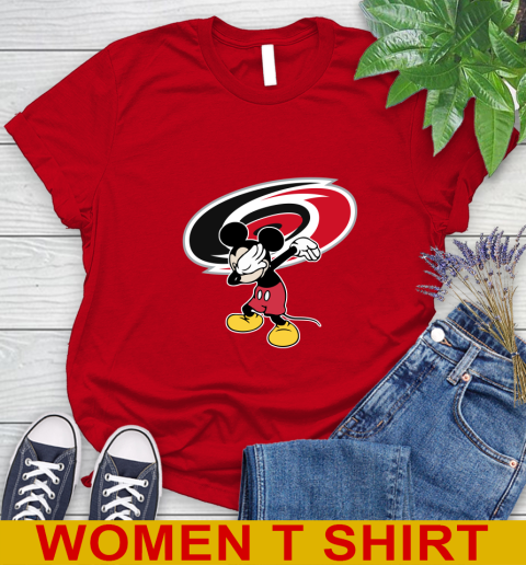 Carolina Hurricanes NHL Hockey Dabbing Mickey Disney Sports Women's T-Shirt 10