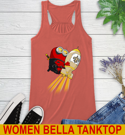 NFL Football New Orleans Saints Deadpool Minion Marvel Shirt Racerback Tank 3