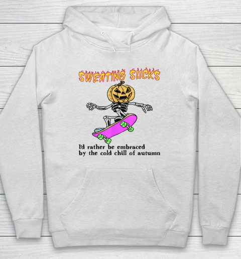 Sweating Sucks Skeleton Pumpkin Head Halloween (2) Hoodie