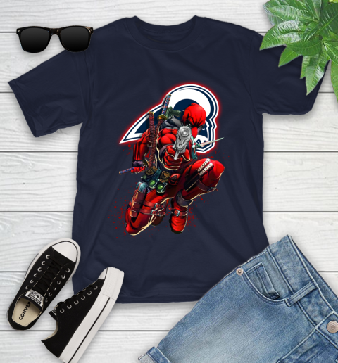NFL Deadpool Marvel Comics Sports Football Los Angeles Rams Youth T-Shirt 3