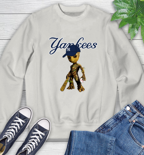 MLB New York Yankees Groot Guardians Of The Galaxy Baseball Sweatshirt 12