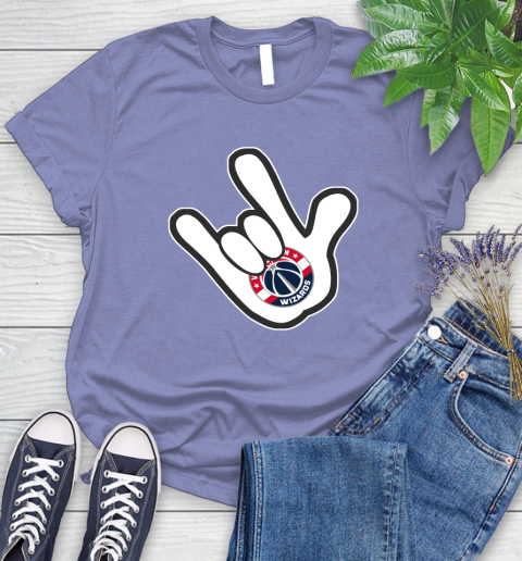 Washington Wizards NBA Basketball Mickey Rock Hand Disney Women's T-Shirt 11