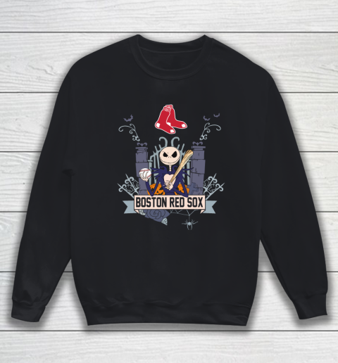 MLB Boston Red Sox Baseball Jack Skellington Halloween Sweatshirt