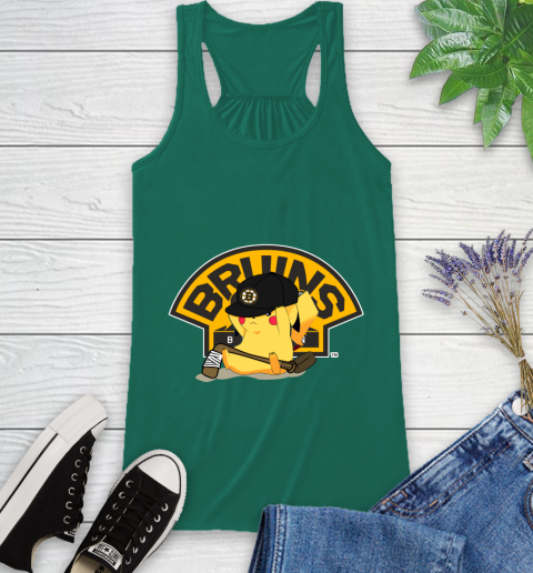 NHL Pikachu Hockey Sports Boston Bruins Racerback Tank 7