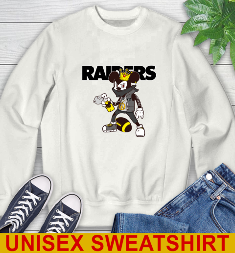 Oakland Raiders NFL Football Mickey Peace Sign Sports Sweatshirt