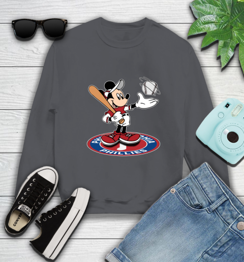 MLB Baseball Philadelphia Phillies Cheerful Mickey Disney Shirt Sweatshirt 6