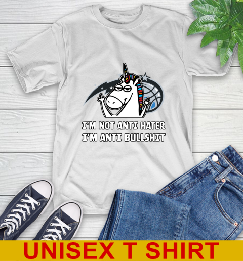 Orlando Magic NBA Basketball Unicorn I'm Not Anti Hater I'm Anti Bullshit T-Shirt