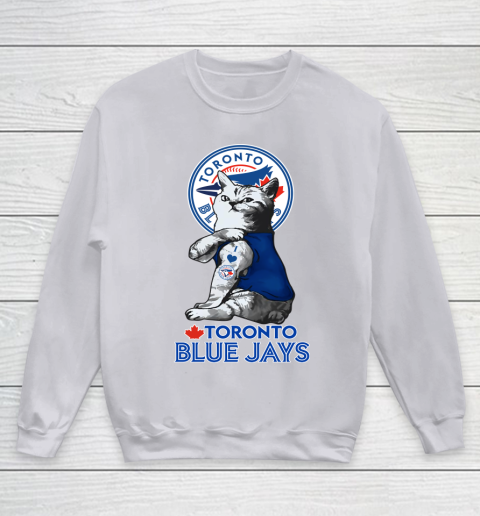 MLB Baseball My Cat Loves Toronto Blue Jays Youth Sweatshirt 3