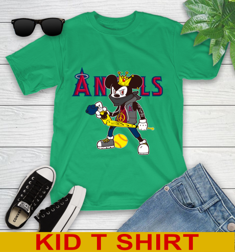 Los Angeles Angels MLB Baseball Mickey Peace Sign Sports Youth T-Shirt 6