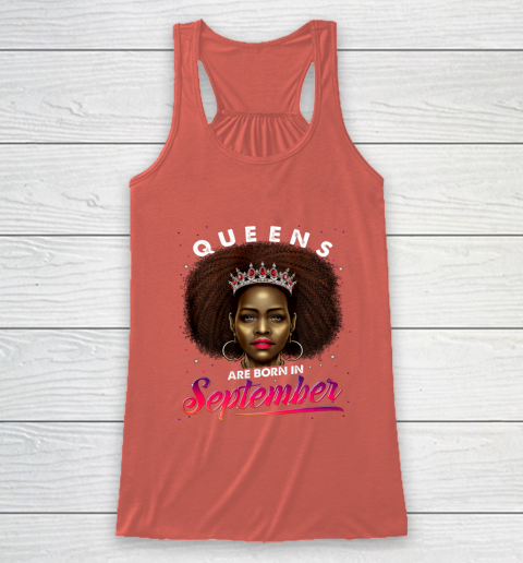 Queens Born September Shirt Black Girl Virgo Libra Birthday Racerback Tank 3