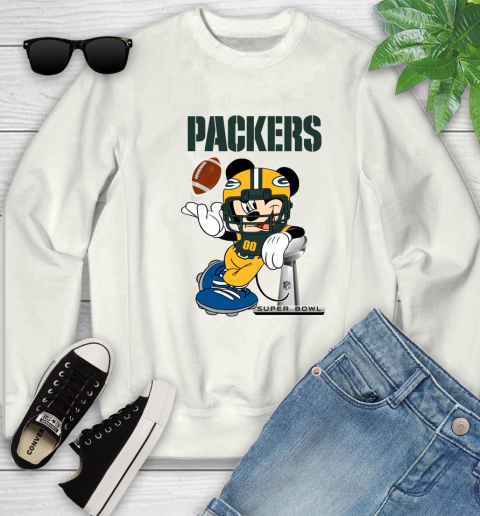 NFL Green Bay Packers Mickey Mouse Disney Super Bowl Football T Shirt Youth Sweatshirt
