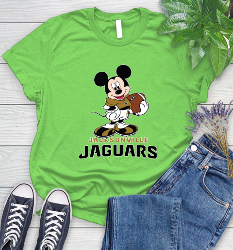 NFL Football Jacksonville Jaguars Cheerful Mickey Mouse Shirt Women's T-Shirt 10