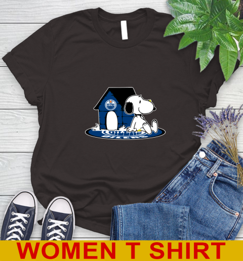 NHL Hockey Edmonton Oilers Snoopy The Peanuts Movie Shirt Women's T-Shirt 8