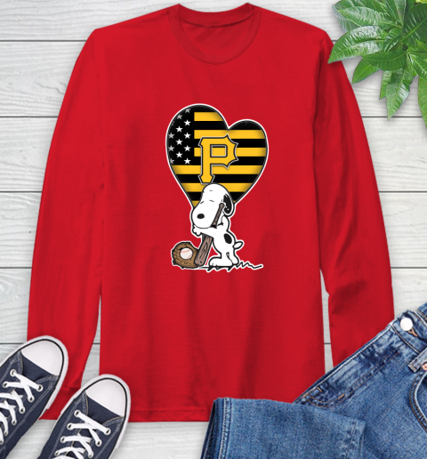 Pittsburgh Pirates MLB Baseball The Peanuts Movie Adorable Snoopy Long Sleeve T-Shirt 10