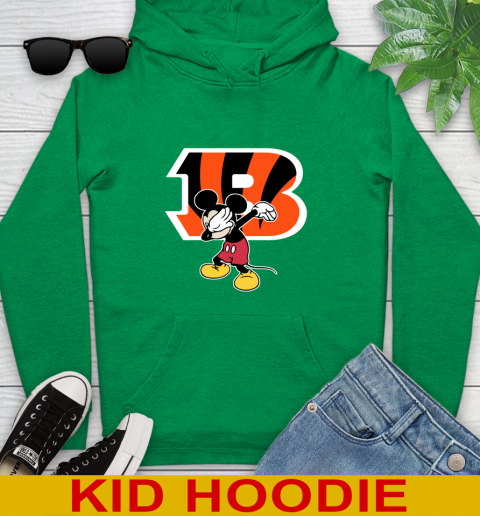 Cincinnati Bengals NFL Football Dabbing Mickey Disney Sports Youth Hoodie 8
