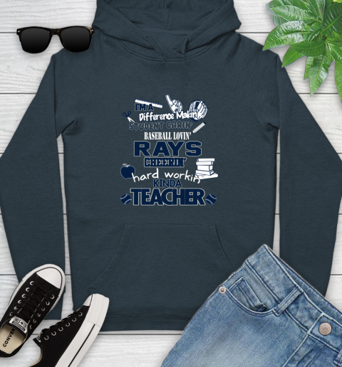 Tampa Bay Rays MLB I'm A Difference Making Student Caring Baseball Loving Kinda Teacher Youth Hoodie 10
