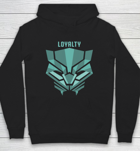 For Fan Black Panther Teal Loyalty Logo Graphic Hoodie Tee For