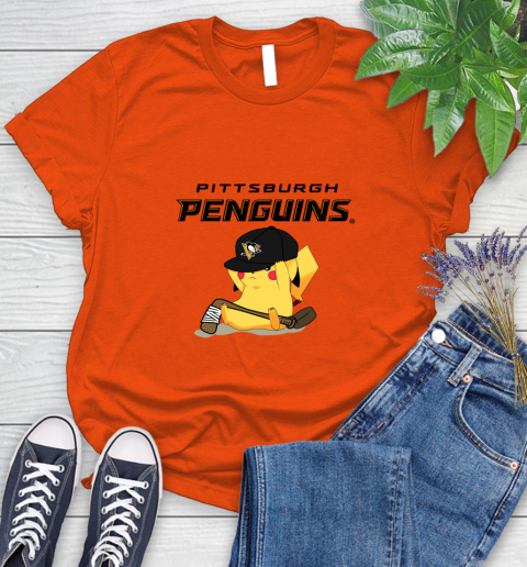 NHL Pikachu Hockey Sports Pittsburgh Penguins Women's T-Shirt 4