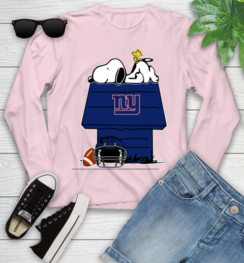 New York Giants NFL Football Snoopy Woodstock The Peanuts Movie Youth Long Sleeve 10