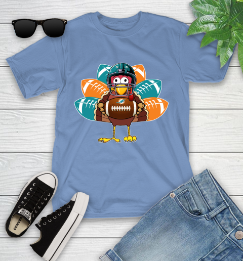 Miami Dolphins Turkey Thanksgiving Day Youth T-Shirt 11