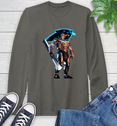 NFL Thanos Gauntlet Avengers Endgame Football Carolina Panthers Long Sleeve T-Shirt 8