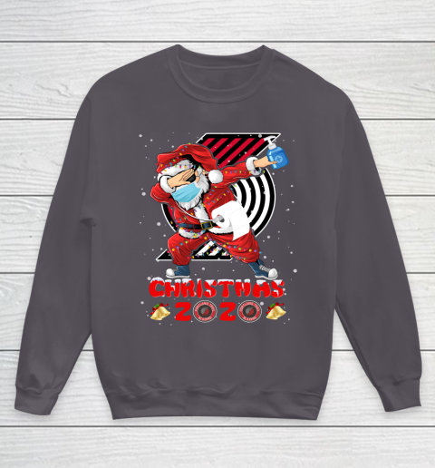 Portland Trail Blazers Funny Santa Claus Dabbing Christmas 2020 NBA Youth Sweatshirt 5