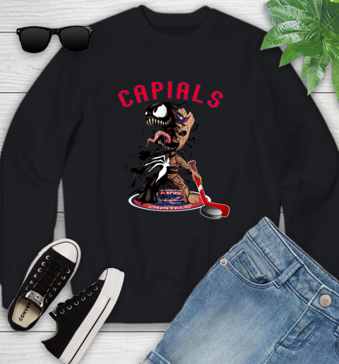 NHL Washington Capitals Hockey Venom Groot Guardians Of The Galaxy Youth Sweatshirt 2