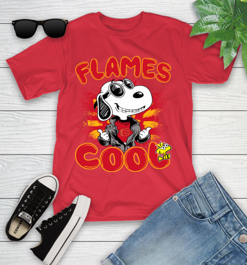NHL Hockey Calgary Flames Cool Snoopy Shirt Youth T-Shirt 11