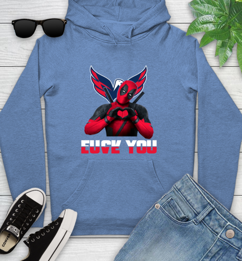 NHL Washington Capitals Deadpool Love You Fuck You Hockey Sports Youth Hoodie 13