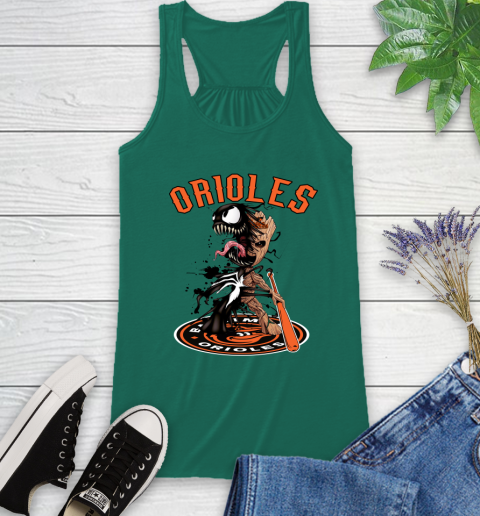 MLB Baltimore Orioles Baseball Venom Groot Guardians Of The Galaxy Racerback Tank 7