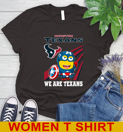 NFL Football Houston Texans Captain America Marvel Avengers Minion Shirt Women's T-Shirt 9