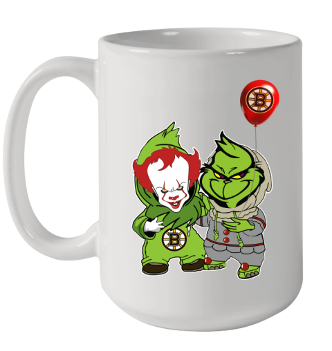 Boston Bruins Baby Pennywise Grinch Christmas NHL Hockey Ceramic Mug 15oz
