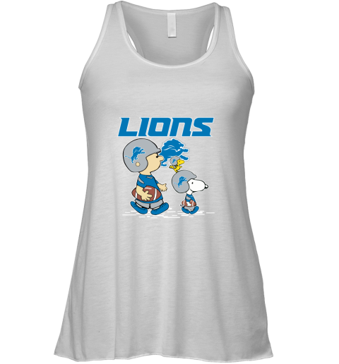 Detroit Lions Let's Play Football Together Snoopy NFL Racerback Tank