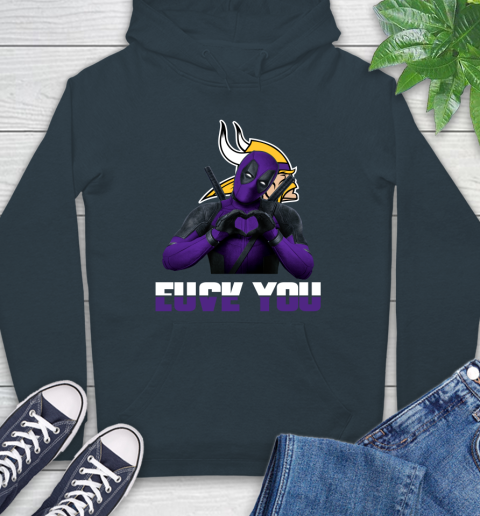 NHL Minnesota Vikings Deadpool Love You Fuck You Football Sports Hoodie 7