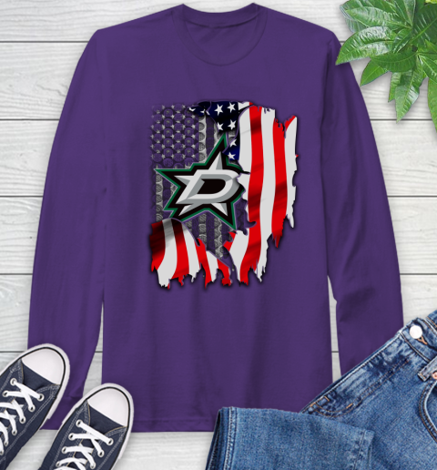 Dallas Stars NHL Hockey American Flag Long Sleeve T-Shirt 5