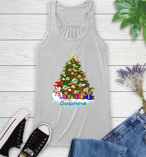 Miami Dolphins Merry Christmas NFL Football Sports Racerback Tank