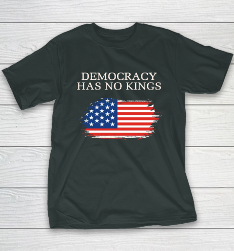 Democracy Has No Kings Anti Trump Youth T-Shirt 3