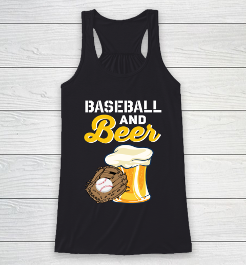 Beer Lover Funny Shirt Baseball And Beer Racerback Tank