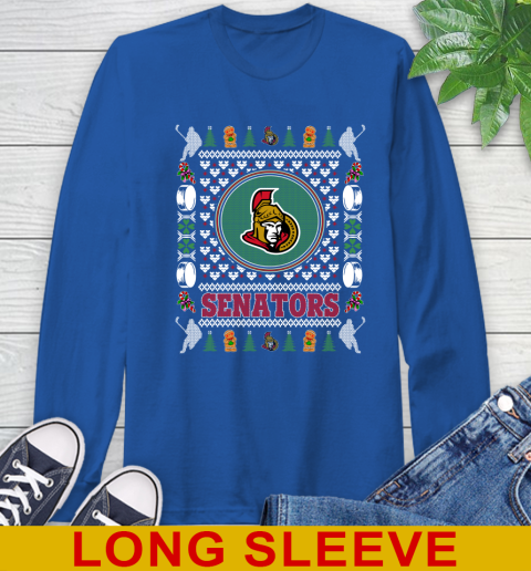 Ottawa Senators Merry Christmas NHL Hockey Loyal Fan Long Sleeve T-Shirt 11