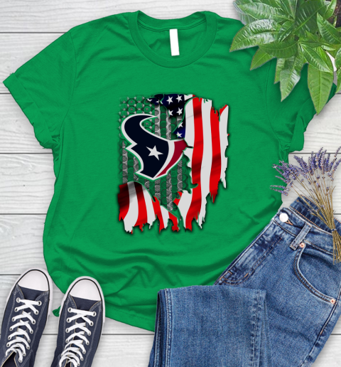 Houston Texans NFL Football American Flag Women's T-Shirt 9