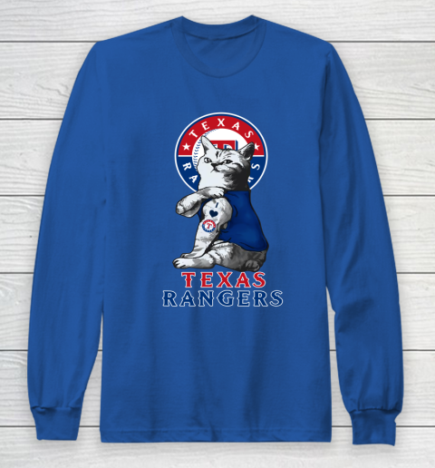 MLB Baseball My Cat Loves Texas Rangers Long Sleeve T-Shirt 6