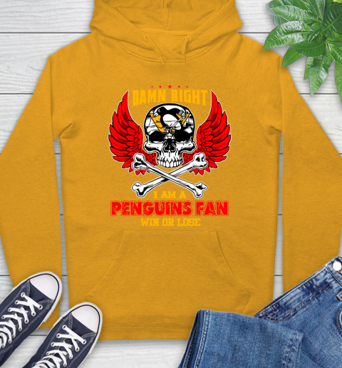 NHL Damn Right I Am A Pittsburgh Penguins Win Or Lose Skull Hockey Sports Hoodie 2