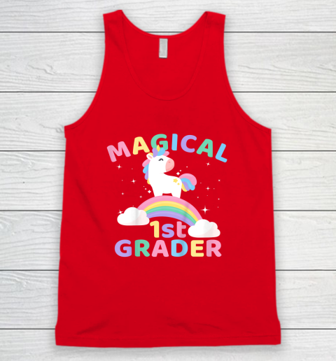 Back To School 1st First Grade Magical Unicorn Rainbow Tank Top 4