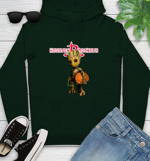 Houston Rockets NBA Basketball Groot Marvel Guardians Of The Galaxy Youth Hoodie 13